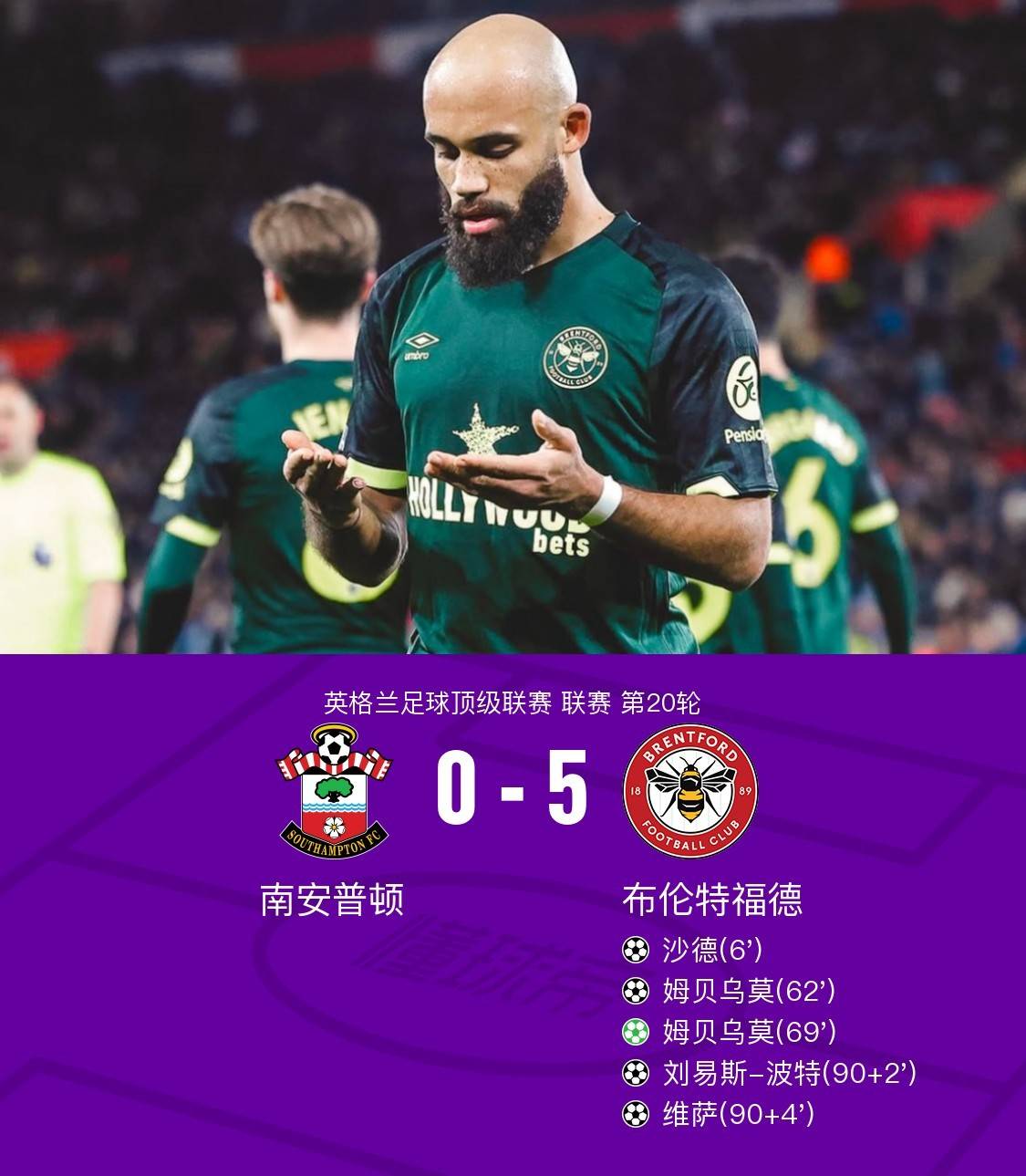 南安普顿主场击败沃特福德，保级前景一片光明