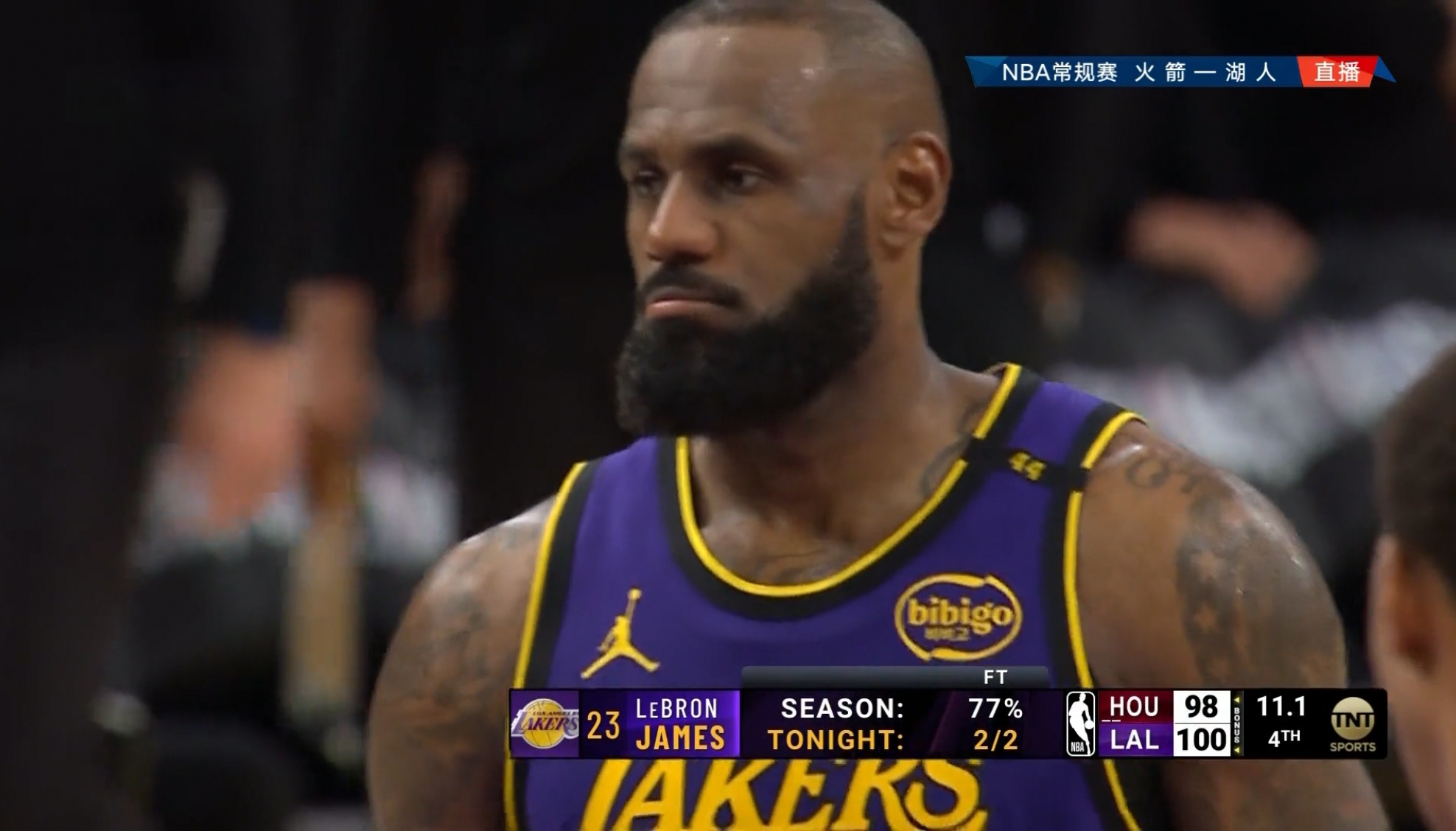 湖人客场不敌猛龙，詹姆斯无奈失利